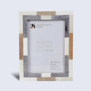 Wood & Bone Inlay Woodstrip Tile Picture Photo Frame in 4x6, 5x7
