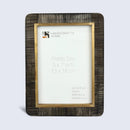 Horn Inlay Shagrin Picture Photo Frames Brown - Rounded Corners, 4x6 5x7