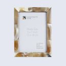 Picture Frames Essence Pattern Horn Inlay Collection in 3 Sizes, White