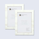 Picture Frames Classic Pattern Bone Inlay Collection in 3 Sizes, Pack of 2 - White