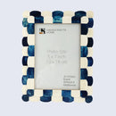 Picture Frames Scalloped Pattern Bone Inlay Collection in 4 sizes, Blue