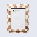 Picture Frames Scalloped Pattern Bone Inlay Collection in 4 sizes, Brown
