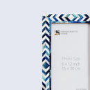 Picture Frames Taj Pattern Bone Inlay Collection in 27 Sizes, Blue