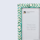 Picture Frames Taj Pattern Bone Inlay Collection in 25 Sizes, Green