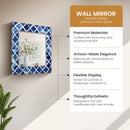 Make to Order Moroccan Blue Mirror Bone & Resin Inlay in 12x12