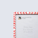 Photo Frame - Mosaic Chevron, Red & White, 8x10
