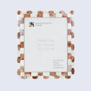 Picture Frames Scalloped Pattern Bone Inlay Collection in 4 sizes, Brown
