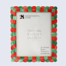 Picture Frames Scalloped Pattern Bone Inlay Collection in 4 sizes, Green & Red