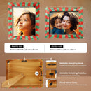 Picture Frames Scalloped Pattern Bone Inlay Collection in 4 sizes, Green & Red