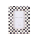Picture Frames Checked Pattern Inspired Bone Inlay 4x6 & 5x7, Grey & White