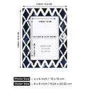 Picture Frames Indigo Mosaic Diamond Pattern Bone & Resin Inlay Collection, 4X6