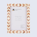 Picture Frames Taj Pattern Bone Inlay Collection in 27 Sizes, Brown