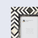 Picture Frames Mosaic Chevron Pattern Bone Inlay Collection in 4x6, Grey