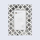 4x6 Picture Frame Mosaic Quatrefoil - Available in Grey White