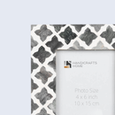 4x6 Picture Frame Mosaic Quatrefoil - Available in Grey White