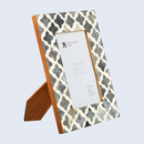 4x6 Picture Frame Mosaic Quatrefoil - Available in Grey White