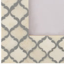 Picture Frames Moroccan Pattern Bone & Resin Inlay Collection in 2 Sizes, White & Grey