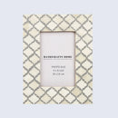 Picture Frames Moroccan Pattern Bone & Resin Inlay Collection in 2 Sizes, White & Grey