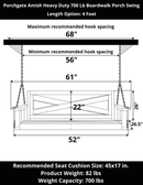 Porchgate Amish Heavy Duty 700 Lb 4-Foot Boardwalk Porch Swing - Unfinished