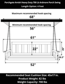 Porchgate Amish Heavy Duty 700 Lb 4-Foot Ardmore Porch Swing - Dovetail Grey
