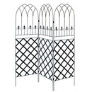 6-Ft High 3-Panel Black Metal Lattice Screen Garden Trellis