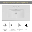 Modern 30-inch Gray Wood Finish Bathroom Vanity with White Ceramic Sink