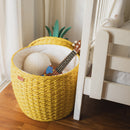 Pineapple Rattan Storage Basket Yellow - Large