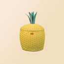 Pineapple Rattan Storage Basket Yellow - Large