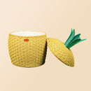 Pineapple Rattan Storage Basket Yellow - Large
