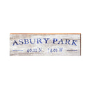 Asbury Park Latitude Longitude Sign | Wall Art Print on Real Wood