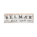 Belmar Latitude Longitude Sign | Wall Art Print on Real Wood