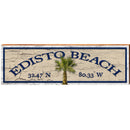 Edisto Beach Palm Tan Latitude Longitude | Wall Art Print on Real Wood
