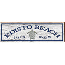 Edisto Beach Sea Turtle White Latitude Longitude | Wall Art Print on Real Wood