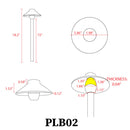 PLB02 Clear Lens Outdoor Garden Pathway Light | Low Voltage Brass Path Light
