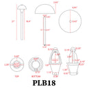 PLB18 Brass LED Mini Globe Lamp Ready Low Voltage Pathway Outdoor Landscape Lighting Fixture