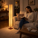 Modern Fabric Column Floor Lamp with Pleated Shade