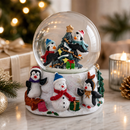 Penguins' Festive Tree Celebration Snow Water Globe
