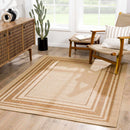 Isoko Bordered Faux Jute Outdoor Rug