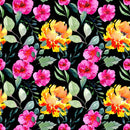 Brightly Flowers on Dark Wallpaper