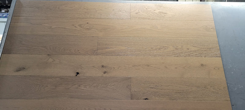 Engineered Wood 7 1/2" Wide, 84" RL, 1/2" Thick Euro White Oak Trace Grey Smooth Floors - Bellfloor Collection angle view