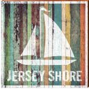 Jersey Shore Sail Boat Orange Boards | Wall Art Print on Real Wood