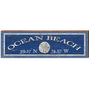Ocean Beach Sand Dollar Navy Latitude Longitude | Wall Art Print on Real Wood