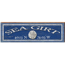 Sea Girt Sand Dollar Navy Latitude Longitude | Wall Art Print on Real Wood