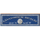 Chadwick Beach Sand Dollar Navy Latitude Longitude | Wall Art Print on Real Wood