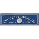Ortley Beach Sand Dollar Navy Latitude Longitude | Wall Art Print on Real Wood