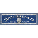 Bay Head Sand Dollar Navy Latitude Longitude | Wall Art Print on Real Wood