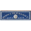 Point Pleasant Sand Dollar Navy Latitude Longitude | Wall Art Print on Real Wood