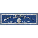 Point Pleasant Beach Sand Dollar Navy Latitude Longitude | Wall Art Print on Real Wood