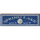 Spring Lake Sand Dollar Navy Latitude Longitude | Wall Art Print on Real Wood