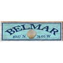 Belmar Shell Blue Latitude Longitude | Wall Art Print on Real Wood